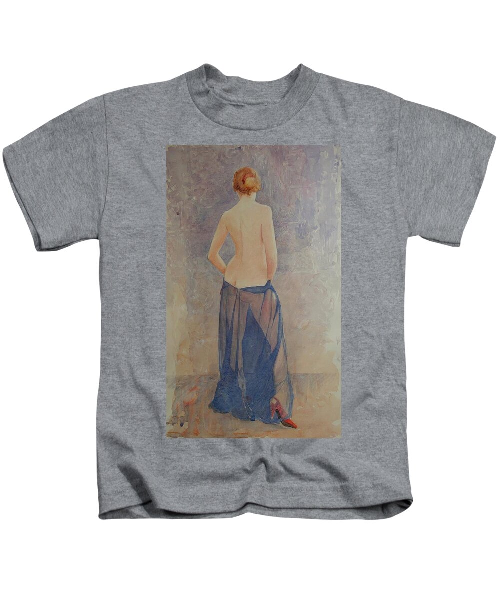 Erotic Kids T-Shirt featuring the painting Red Shoe by David Ladmore