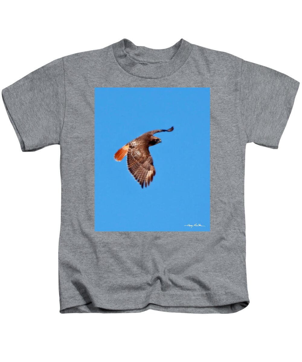 Red-tailed Hawk Kids T-Shirt featuring the photograph Red-tailed Hawk 2 by Harry Moulton