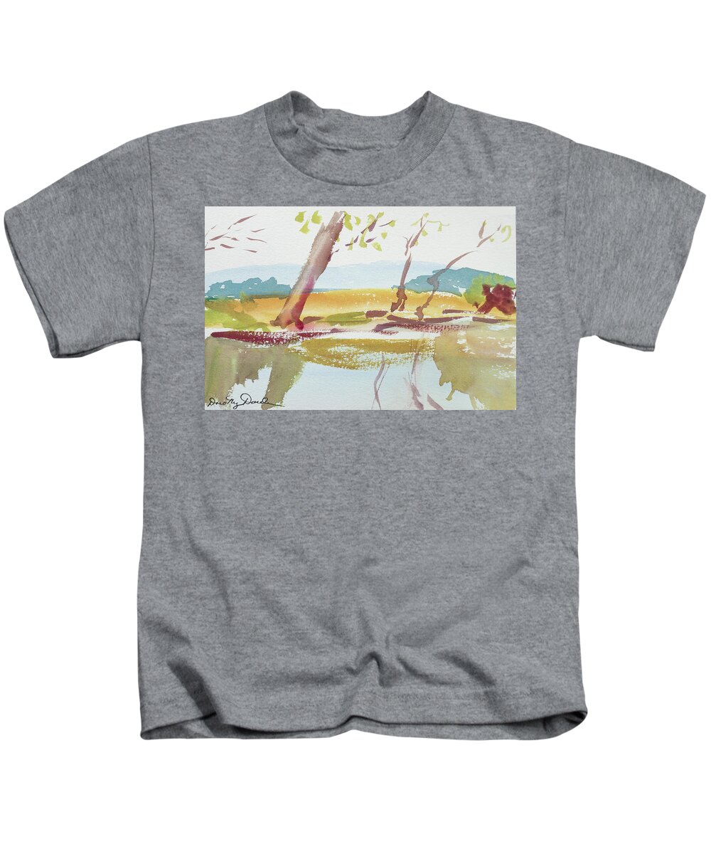 Australia Kids T-Shirt featuring the painting Quiet Stream by Dorothy Darden