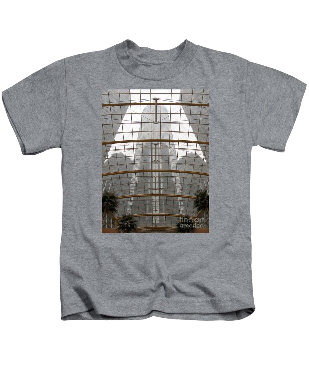 Detroit Kids T-Shirt featuring the photograph RenCen from Within by Ann Horn