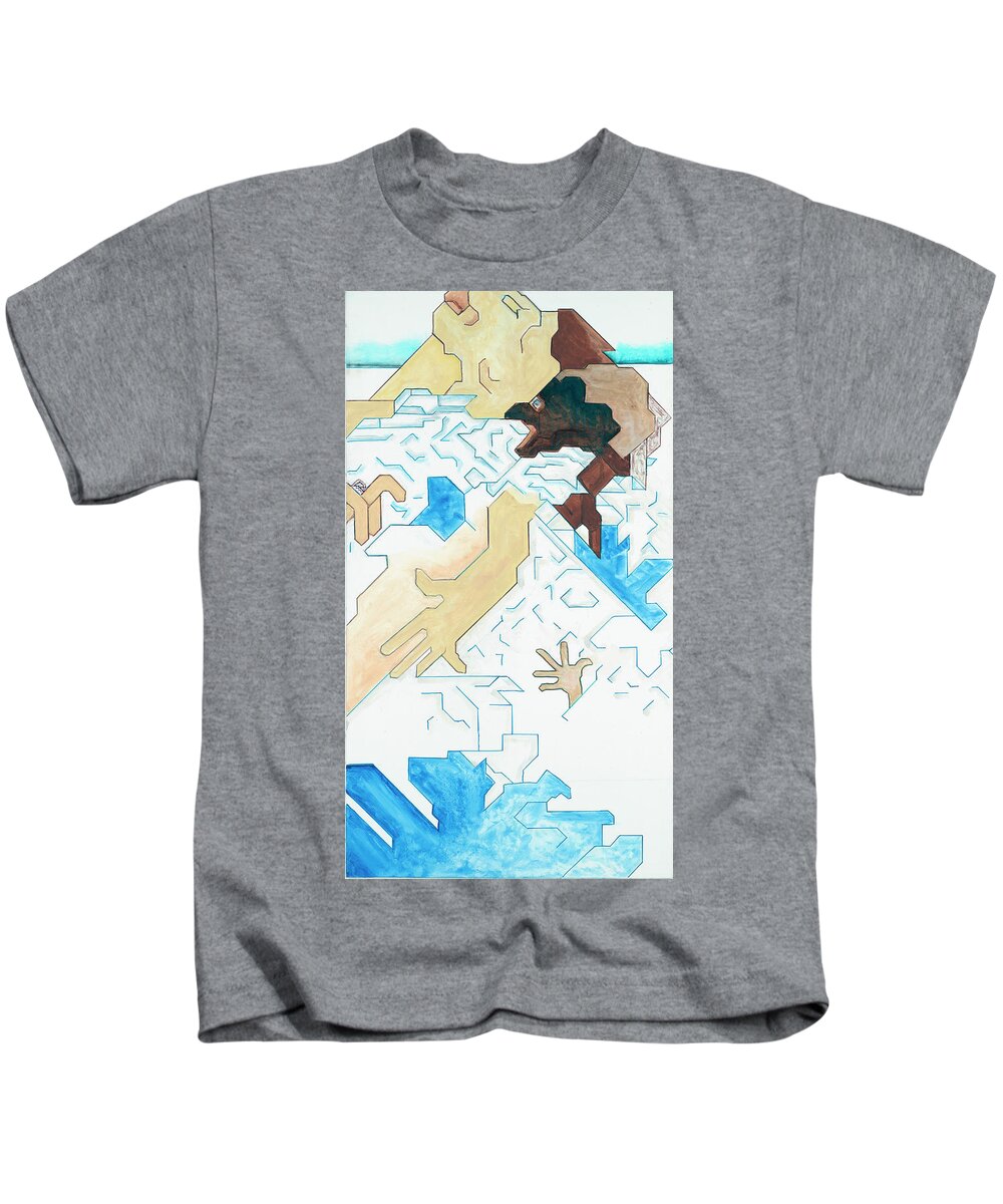 Abstract Kids T-Shirt featuring the painting Requiem per i morti dell alluvione - Part V by Willy Wiedmann