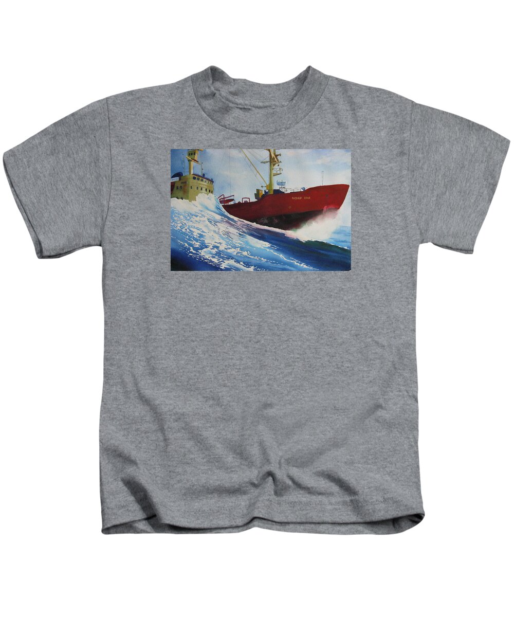 Ocean Kids T-Shirt featuring the painting Rising Star by Karen Stark