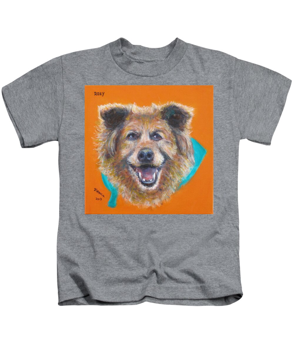Realism Kids T-Shirt featuring the painting Roxy by Donelli DiMaria