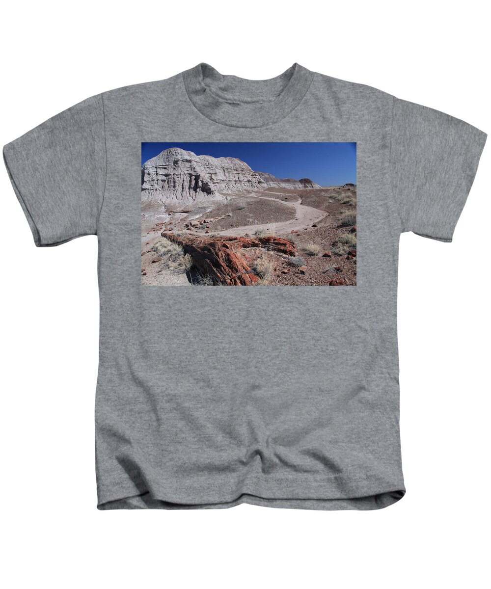 Landscape Kids T-Shirt featuring the photograph Runoff Obstacle by Gary Kaylor