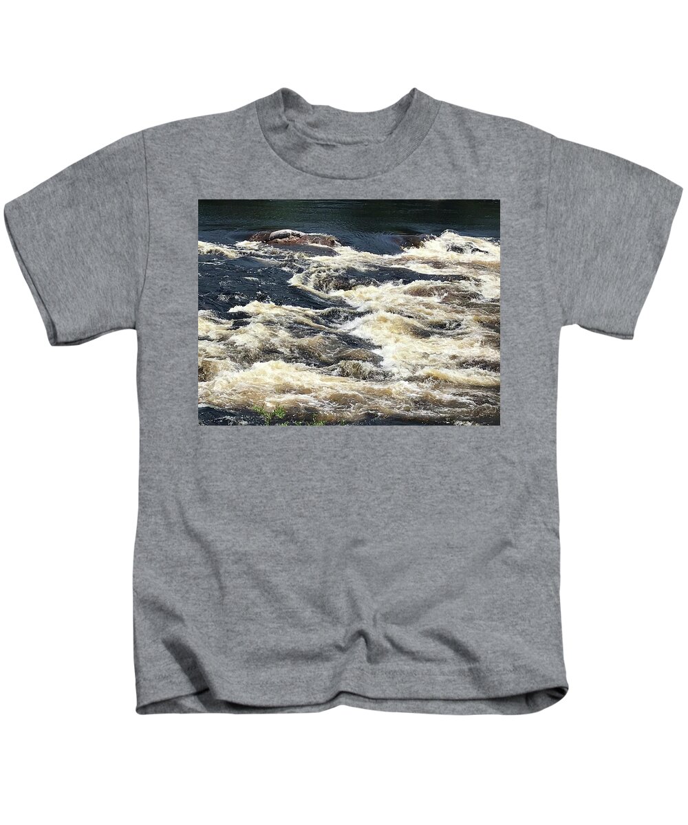 Rushing Water Kids T-Shirt featuring the photograph Rushing Water by Judy Dimentberg