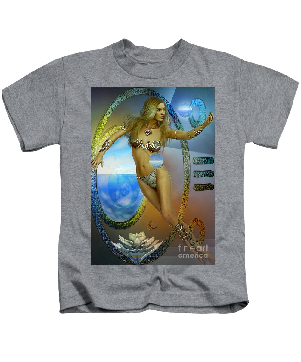  Kids T-Shirt featuring the digital art Sacred Feminine by Shadowlea Is