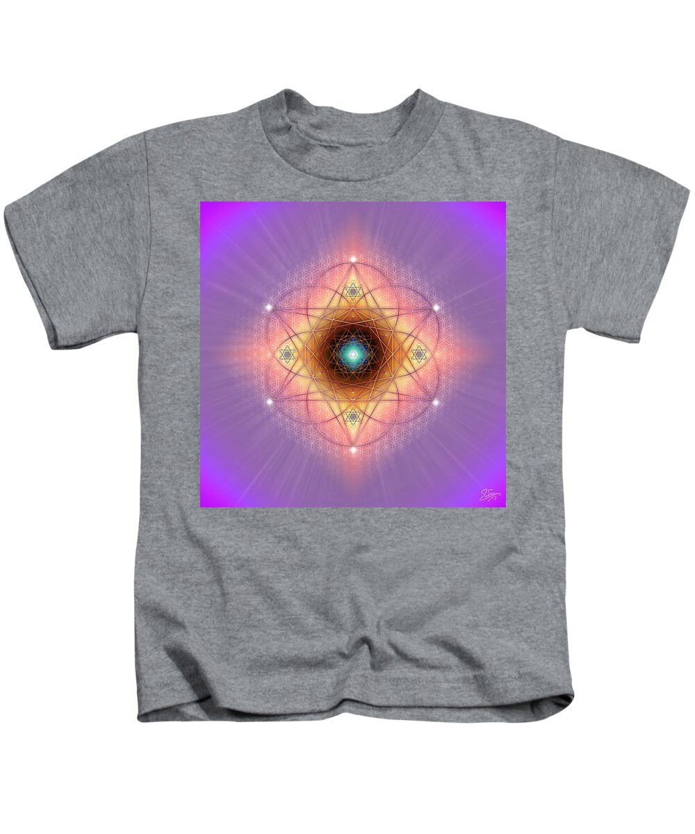 Endre Kids T-Shirt featuring the digital art Sacred Geometry 691 by Endre Balogh