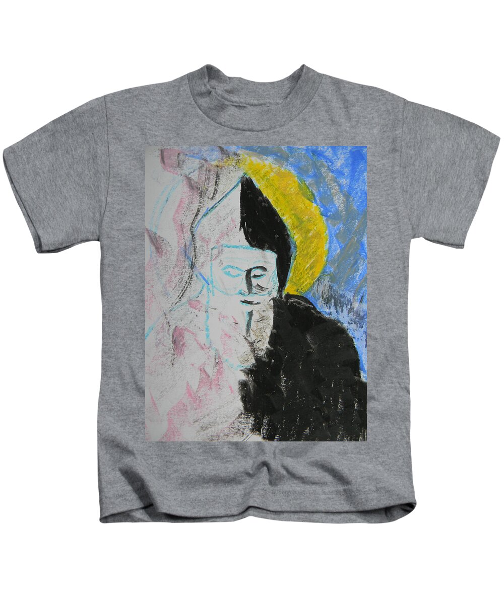 Saints Kids T-Shirt featuring the drawing Saint Charbel by Marwan George Khoury