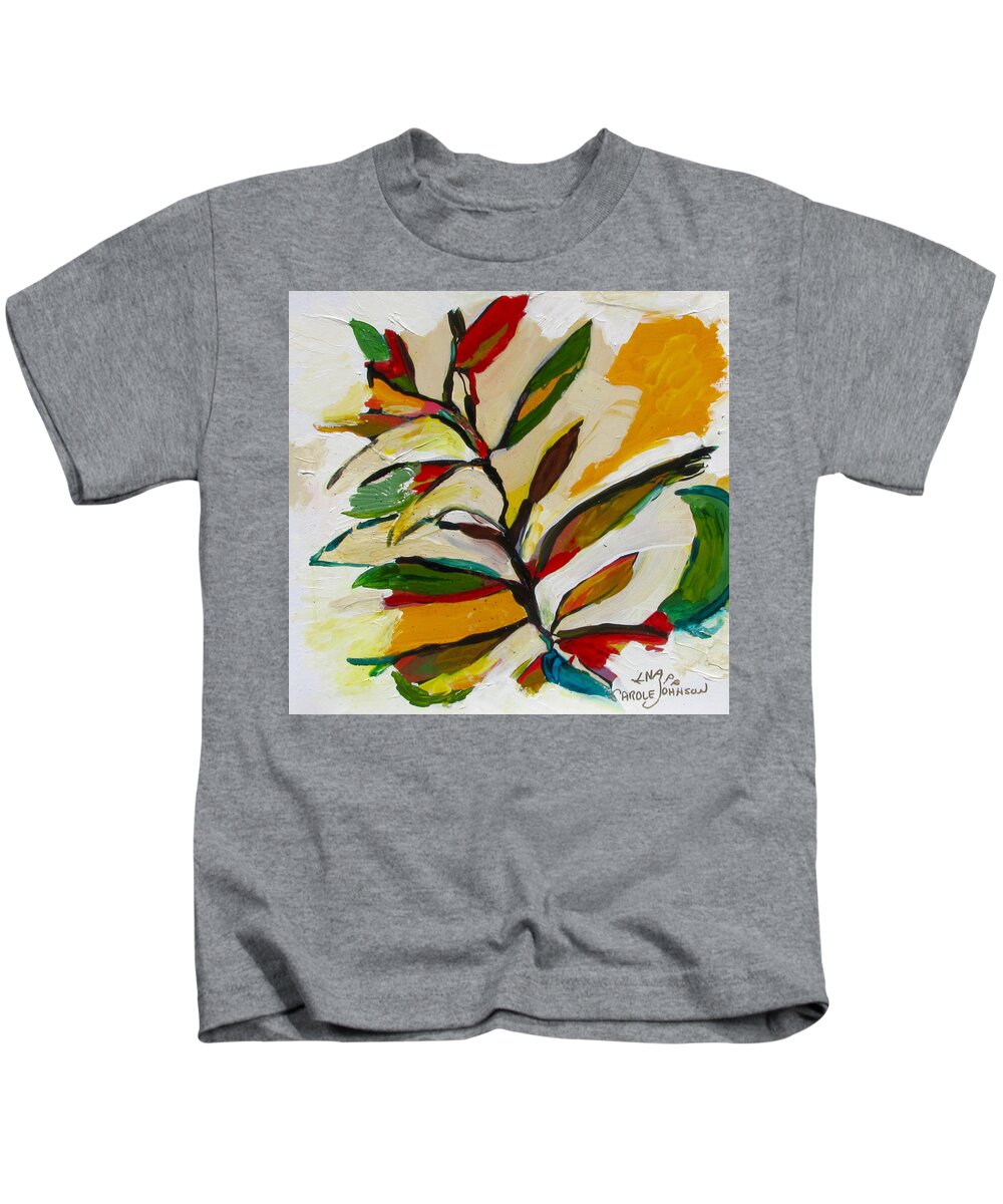 Flowers Kids T-Shirt featuring the painting Sassy Spring Sprig by Carole Johnson