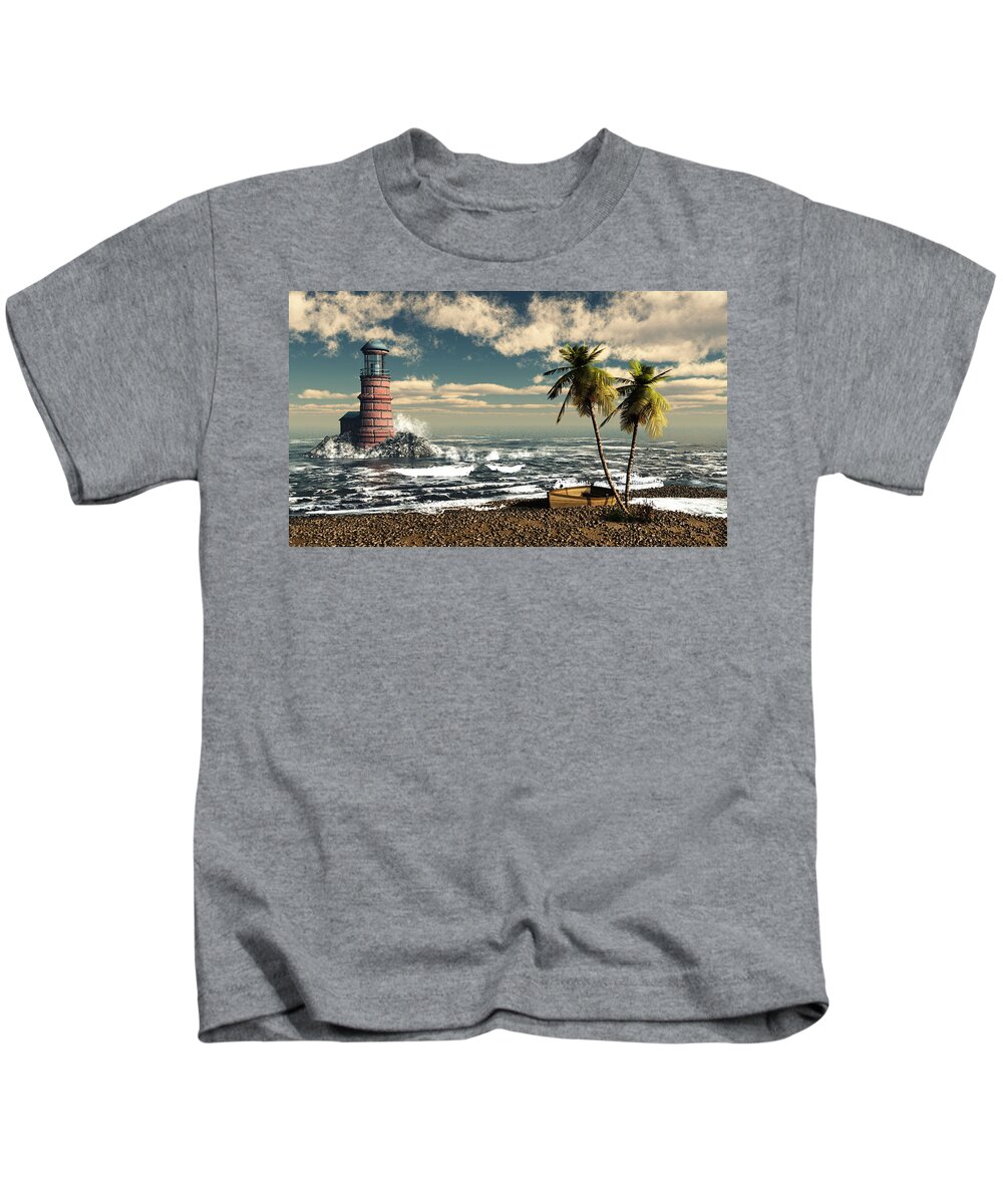  Sea Breeze Kids T-Shirt featuring the digital art Sea Breeze by John Junek