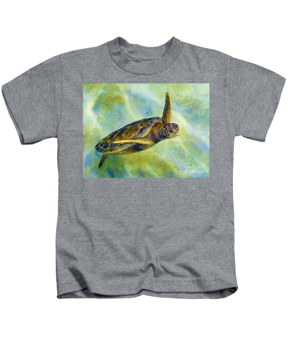 Underwater Kids T-Shirt featuring the painting Sea Turtle 2 by Hailey E Herrera