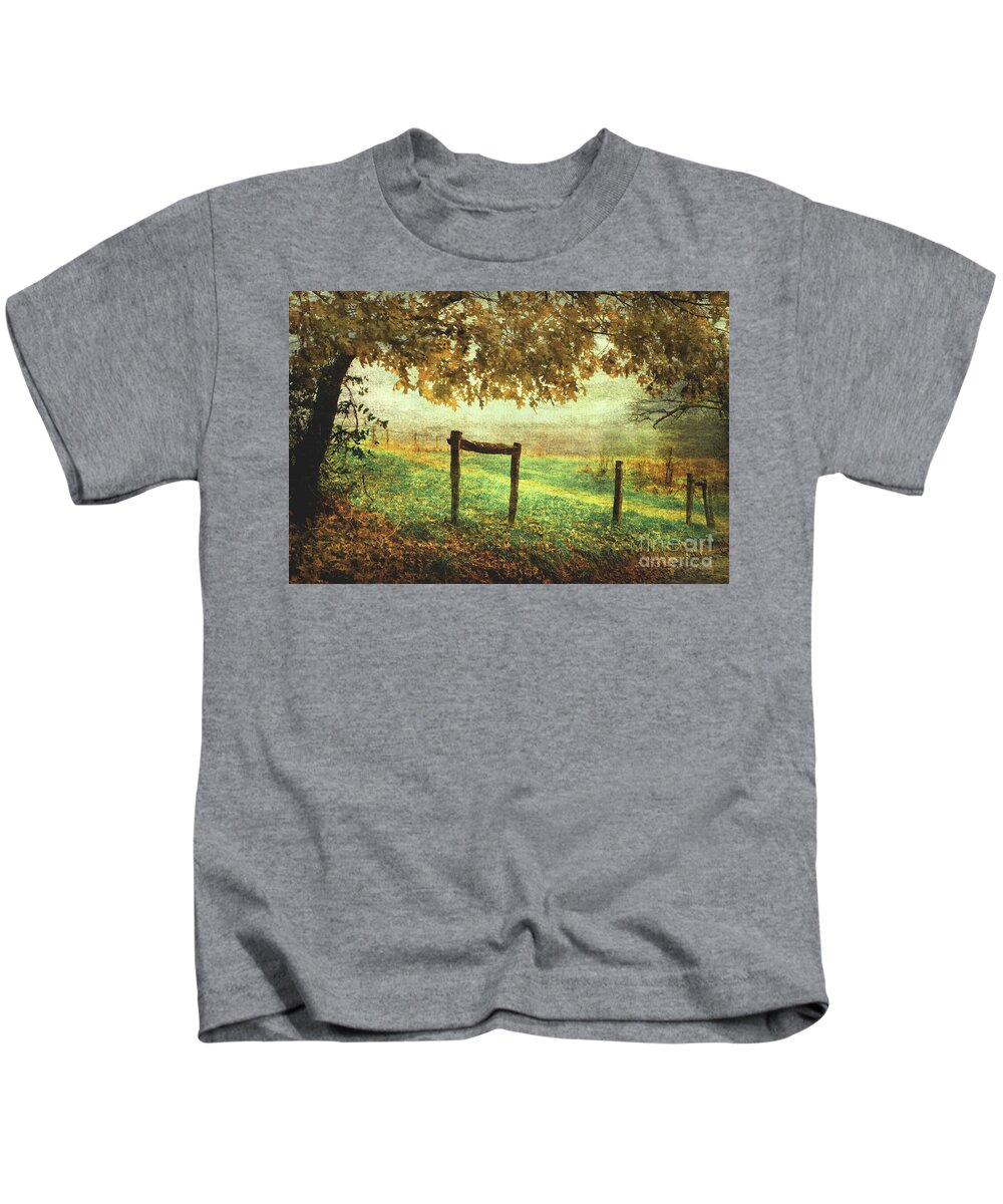 Fence Row Kids T-Shirt featuring the photograph Seasons Ending by Michael Eingle