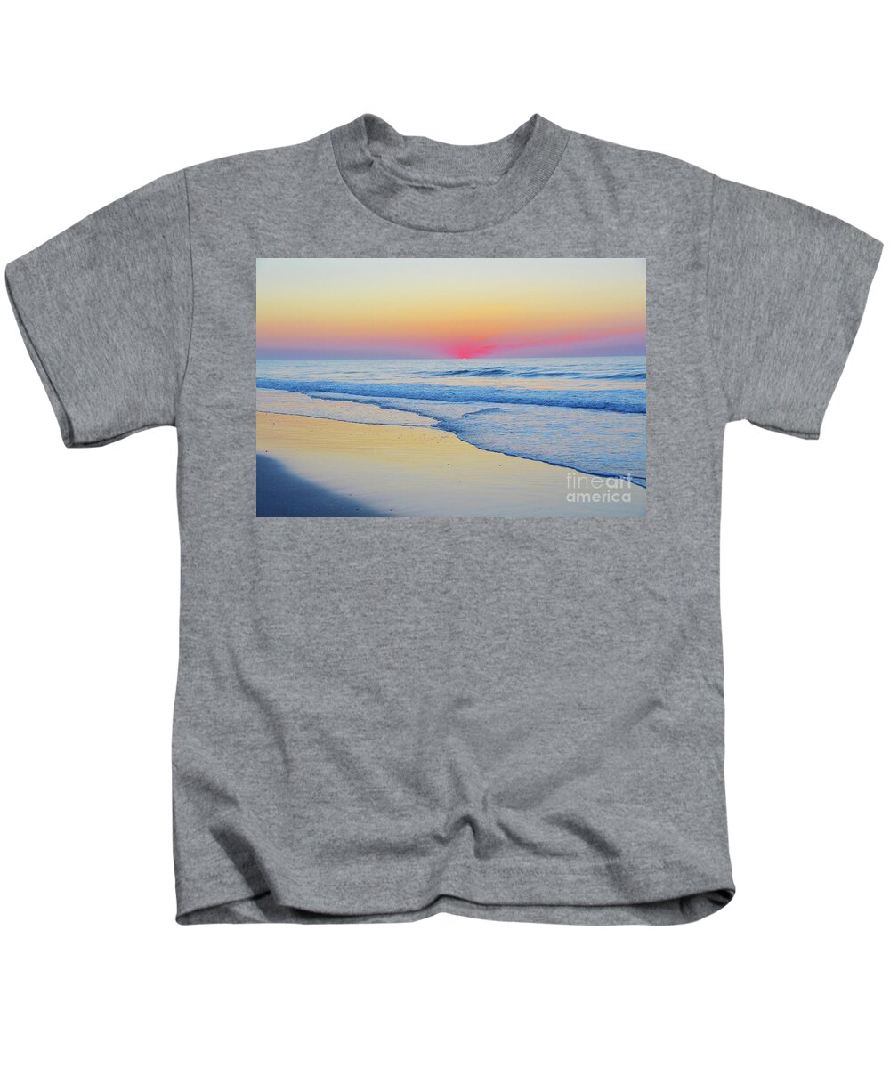 Robyn King Kids T-Shirt featuring the photograph Serenity Beach Sunrise by Robyn King