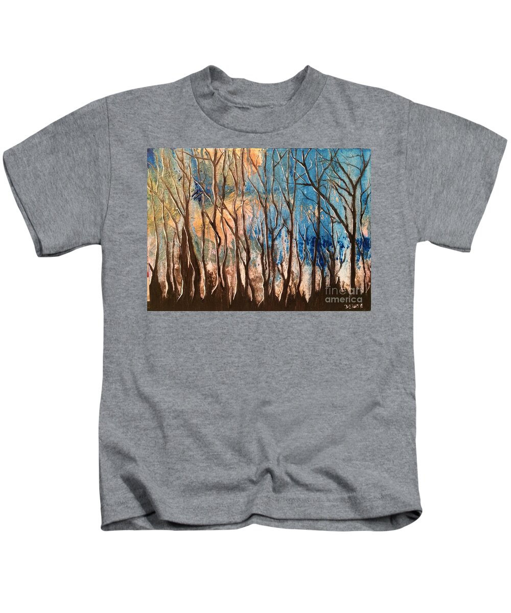 Trees Kids T-Shirt featuring the painting Shadow Dancers by Denise Tomasura