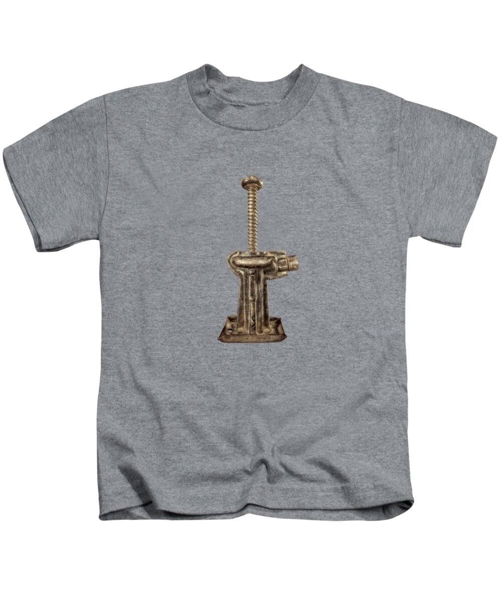 Antique Kids T-Shirt featuring the photograph Short Enclosed Screw Jack I by YoPedro