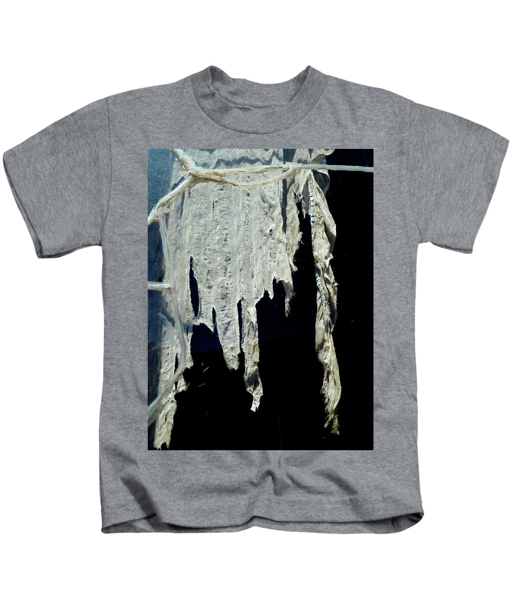 Bodie State Park Kids T-Shirt featuring the photograph Shredded Curtains by Amelia Racca