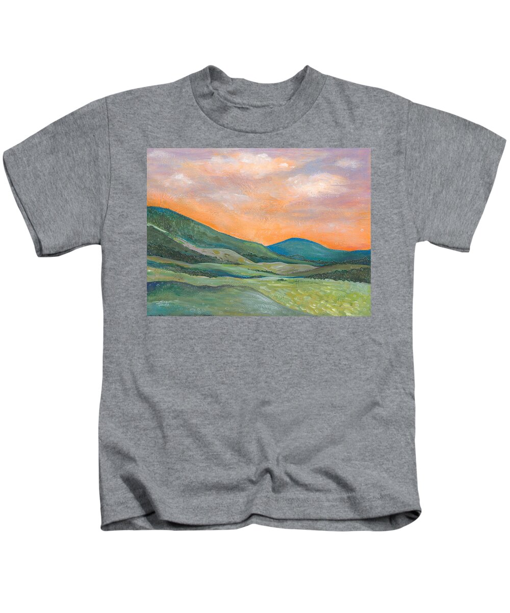 Nature Painting Kids T-Shirt featuring the painting Silent Reverie by Tanielle Childers