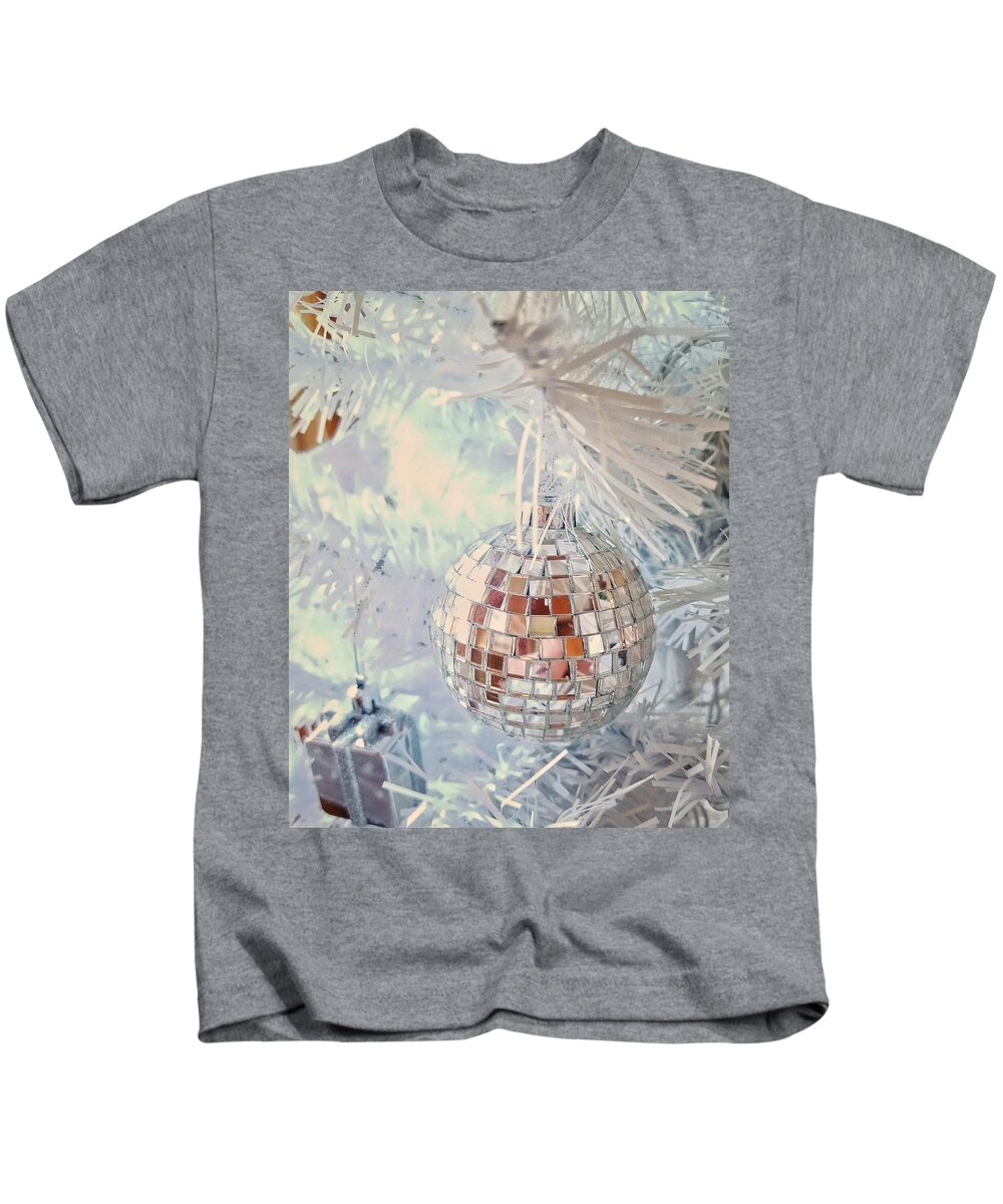 Christmas Kids T-Shirt featuring the photograph Silver and White Christmas by Mary Capriole