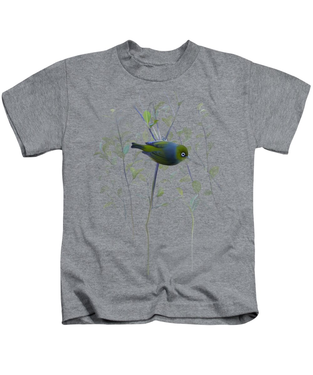 Silvereye Kids T-Shirt featuring the painting Silvereye by Ivana Westin