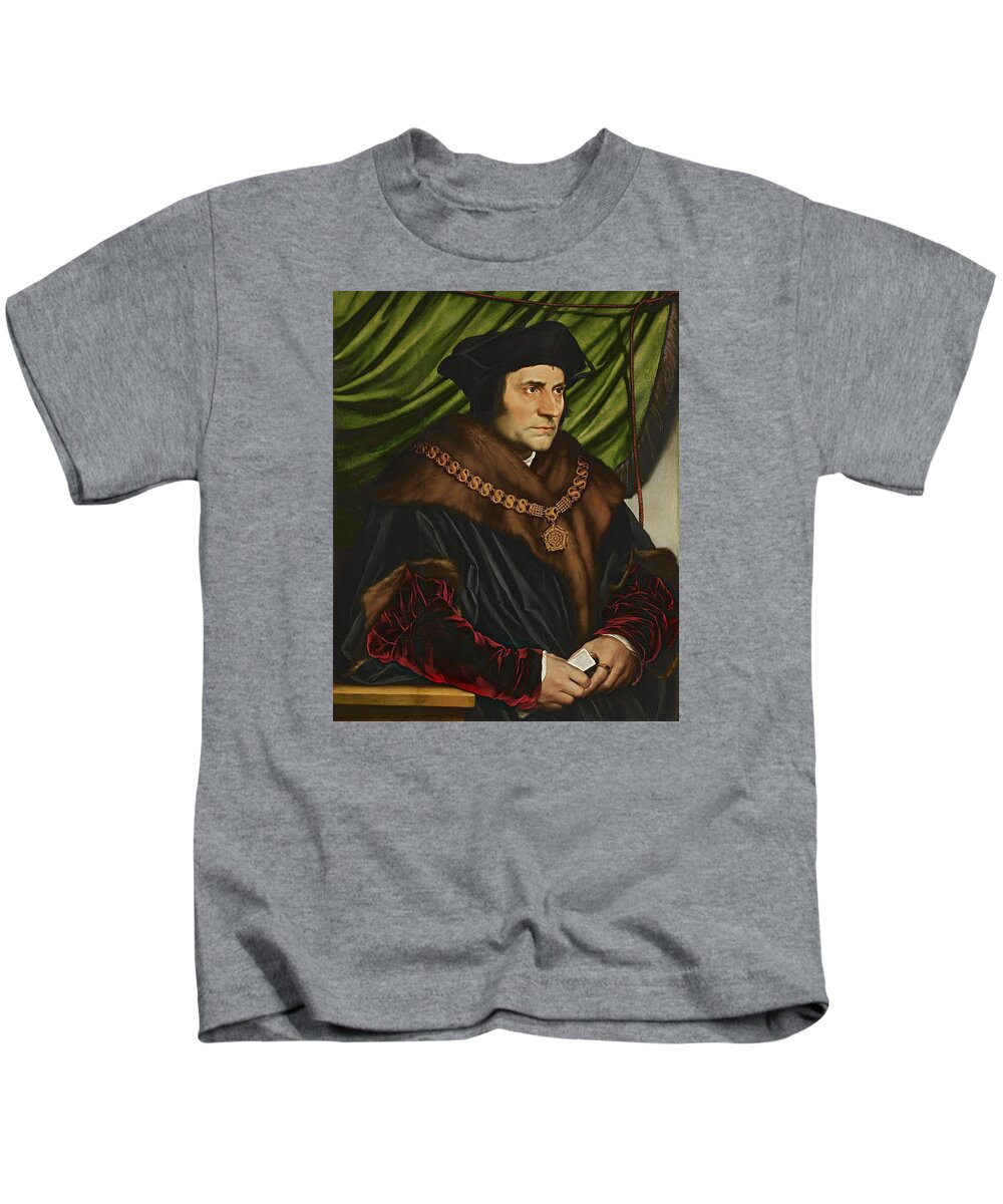 Thomas More Kids T-Shirt featuring the painting Sir Thomas More by War Is Hell Store