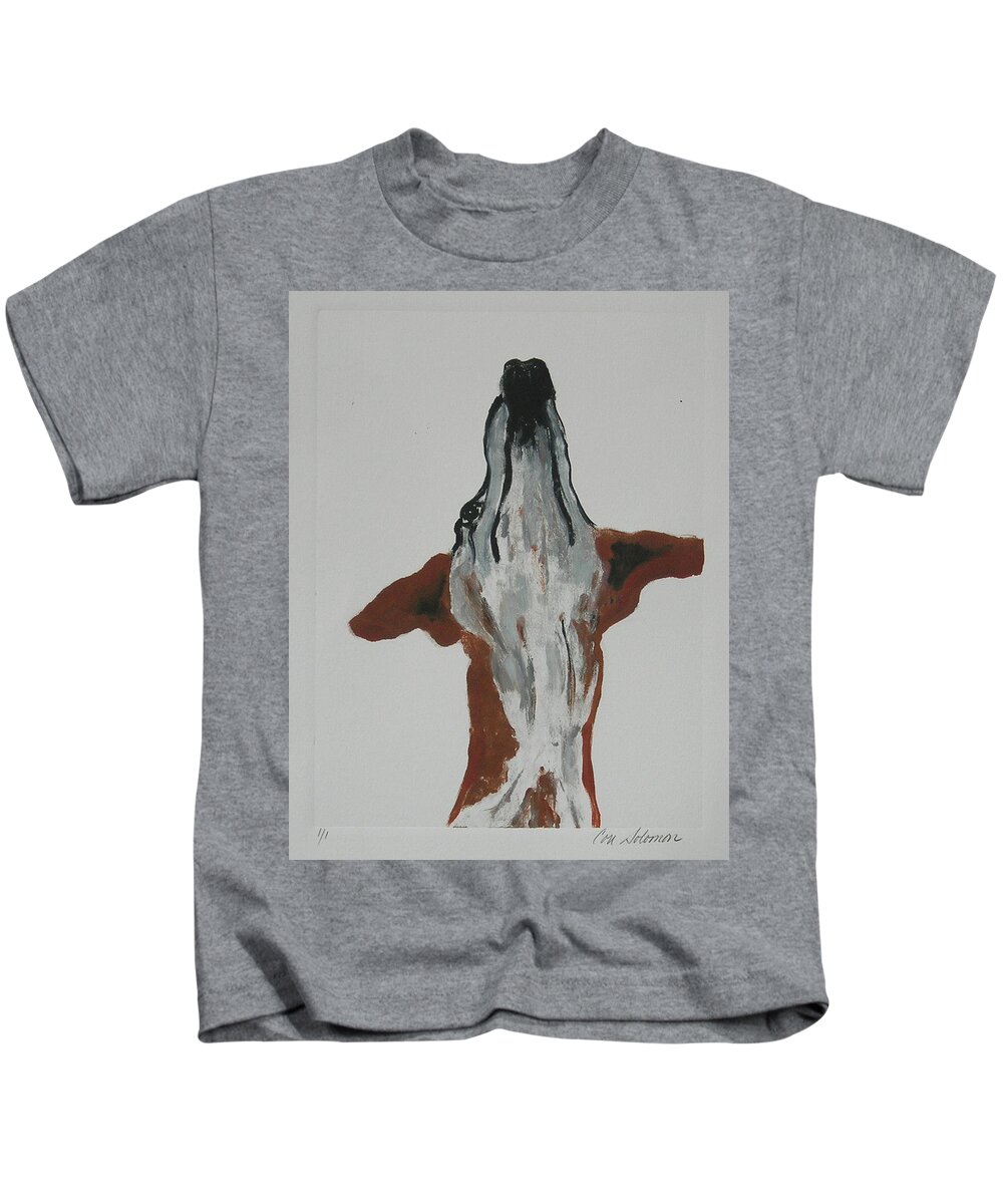 Whippet Kids T-Shirt featuring the mixed media Skyward Bound by Cori Solomon