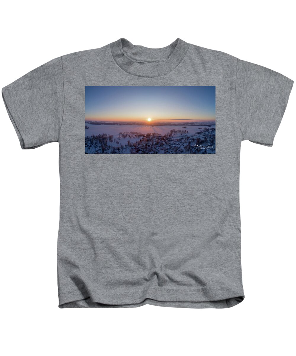  Kids T-Shirt featuring the photograph Snowy Sunrise by Brian Jones