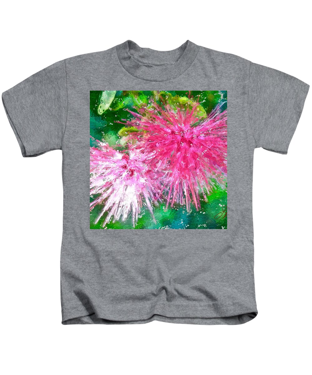 Pink Flower Kids T-Shirt featuring the painting Soft Pink Flower by Joan Reese