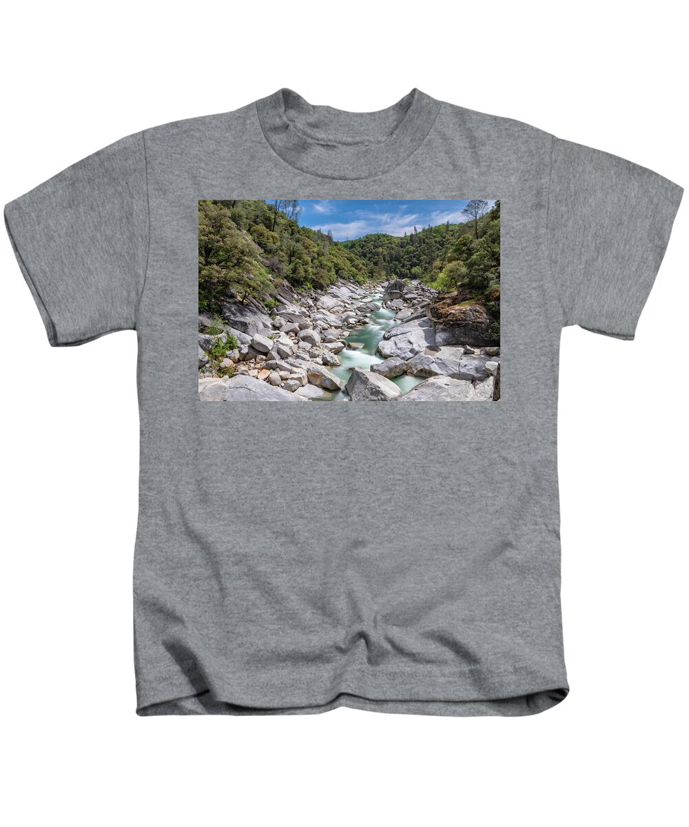 Yuba River Kids T-Shirt featuring the photograph South Yuba River Long Exposure by Robin Mayoff