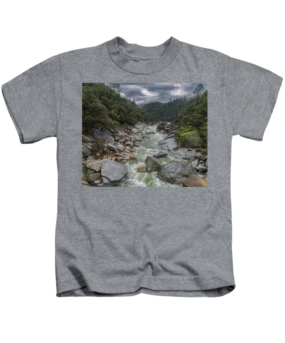 Yuba River Kids T-Shirt featuring the photograph South Yuba by Robin Mayoff