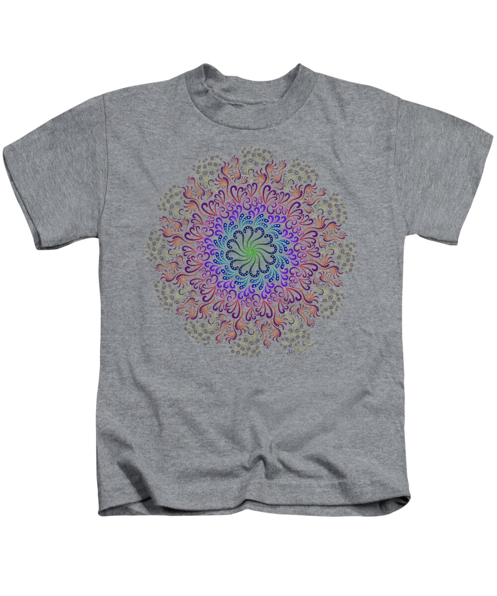 Artsytoo Kids T-Shirt featuring the digital art Splendid Spotted Swirls by Heather Schaefer