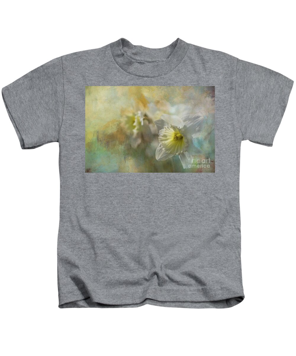 Daffodils Kids T-Shirt featuring the photograph Spring Daffodils by Eva Lechner