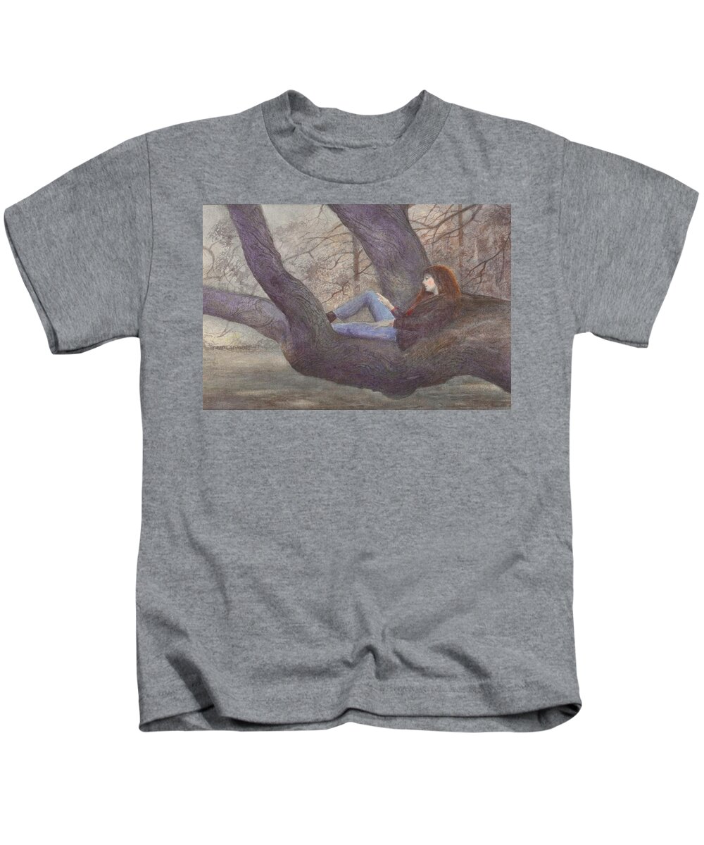 Portrait Kids T-Shirt featuring the painting Spring Dreaming by David Ladmore