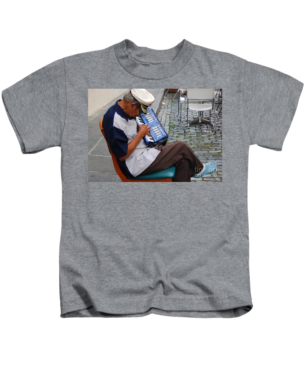 People Kids T-Shirt featuring the photograph Squeeze Box by Debbi Granruth