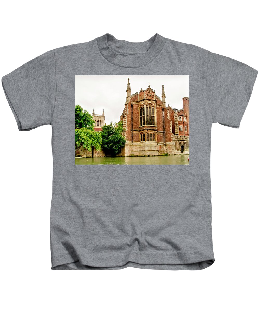 Cambridge Kids T-Shirt featuring the photograph St Johns College from the Backs. by Elena Perelman