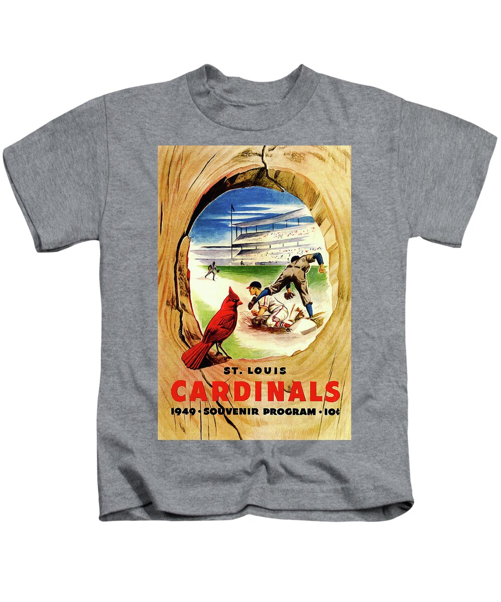 St. Louis Cardinals 1949 Program Kids T-Shirt by Big 88 Artworks