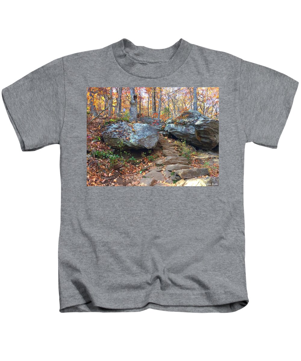 Trails Kids T-Shirt featuring the photograph Stairway by Richie Parks
