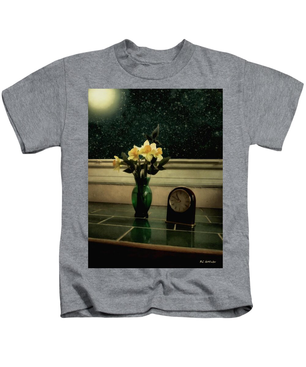 Still Life Kids T-Shirt featuring the painting Starry Night in Spring by RC DeWinter