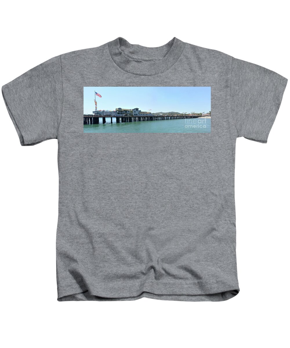 American Flag Kids T-Shirt featuring the photograph Stearns Wharf 2 by Joe Lach