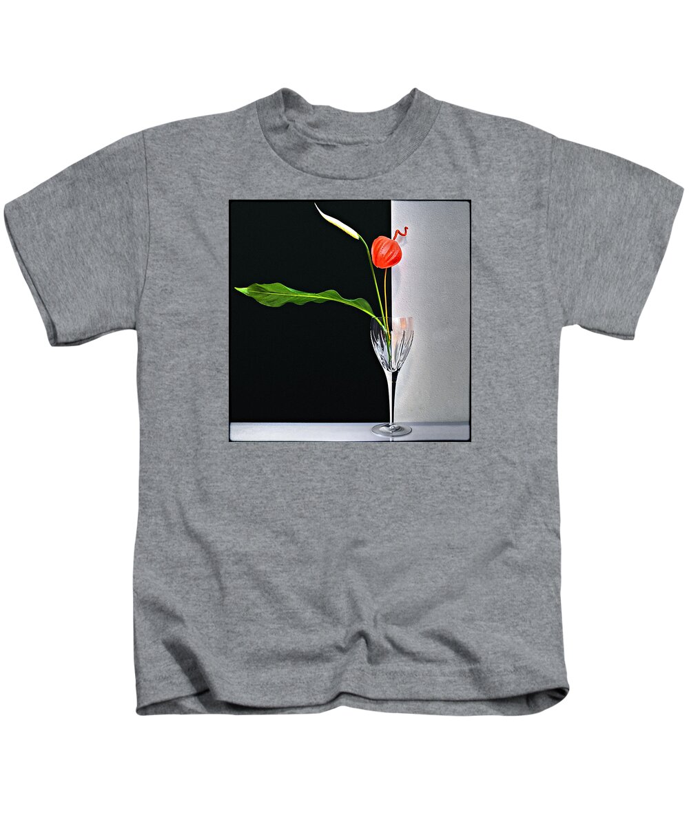 Anthurium Kids T-Shirt featuring the photograph Still life with Anthurium and Lily plant by Andrei SKY