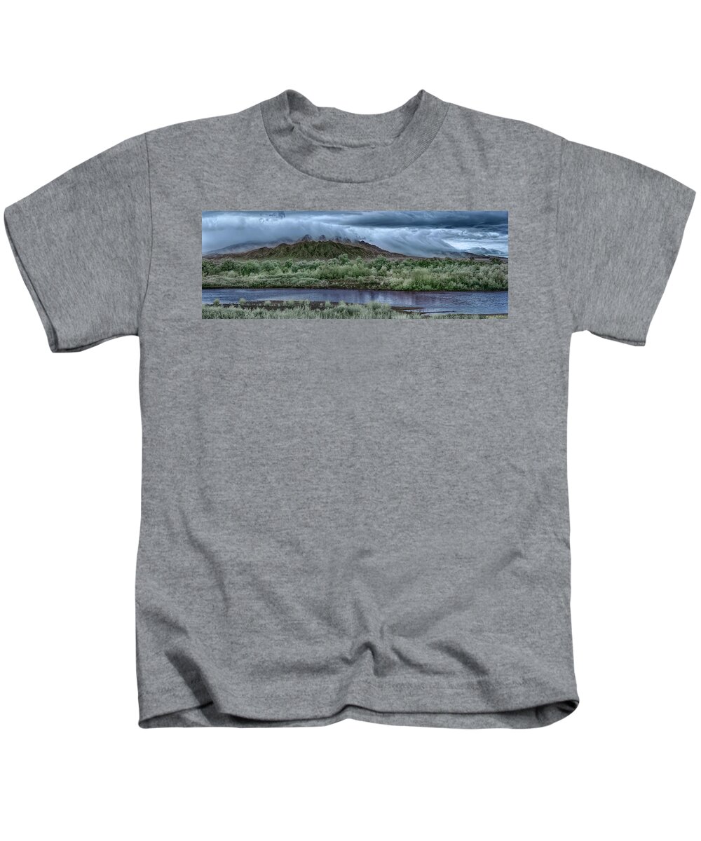 Landscape Kids T-Shirt featuring the photograph Storm Over the Sandias by Michael McKenney