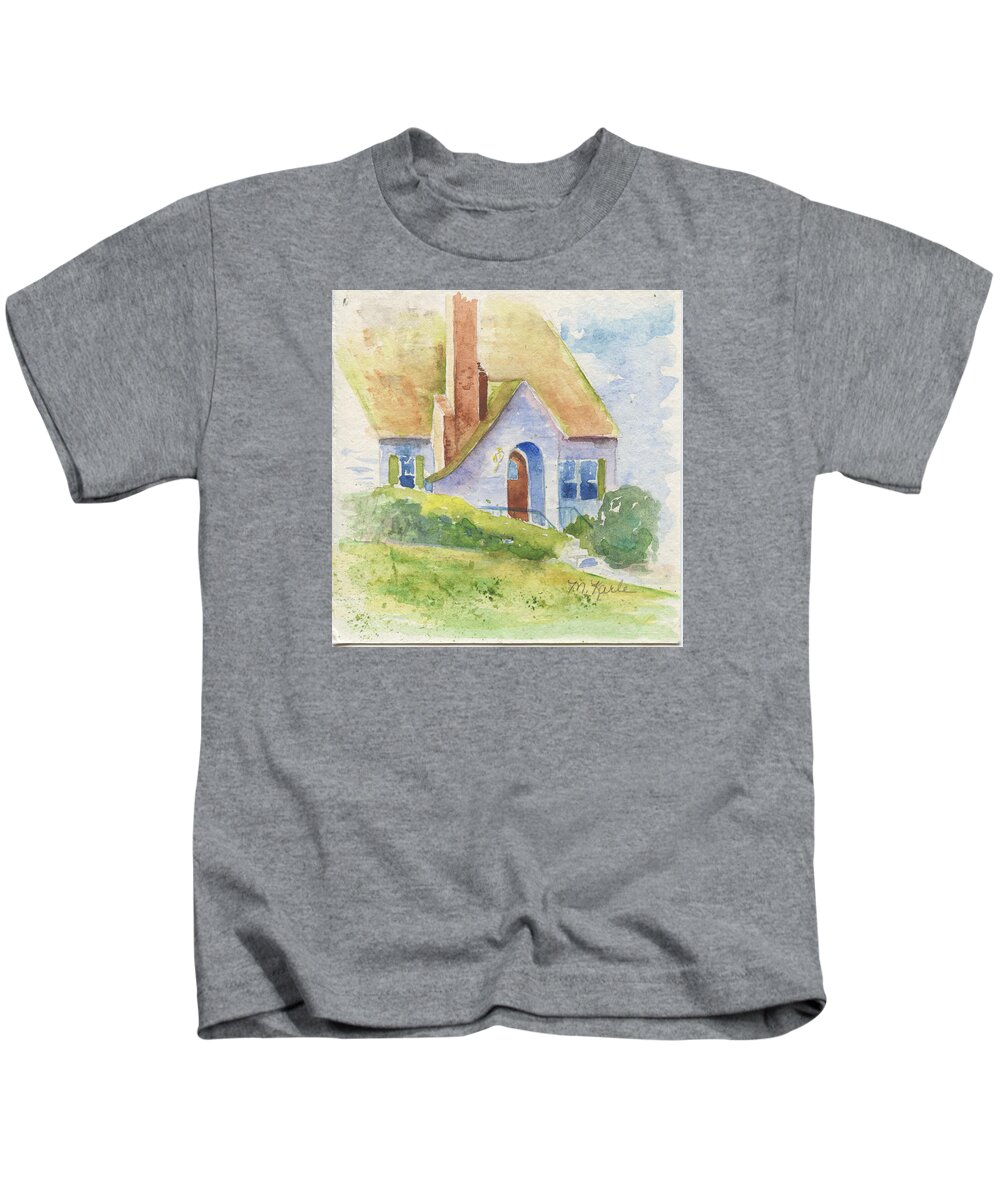 House Kids T-Shirt featuring the painting Storybook House by Marsha Karle