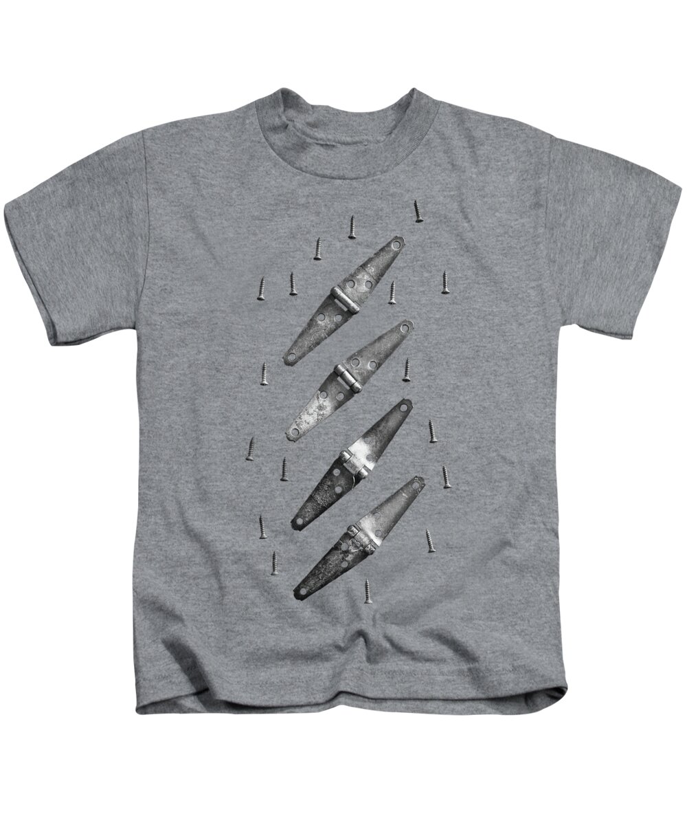 Art Kids T-Shirt featuring the photograph Strap Hinges and Screw Again by YoPedro