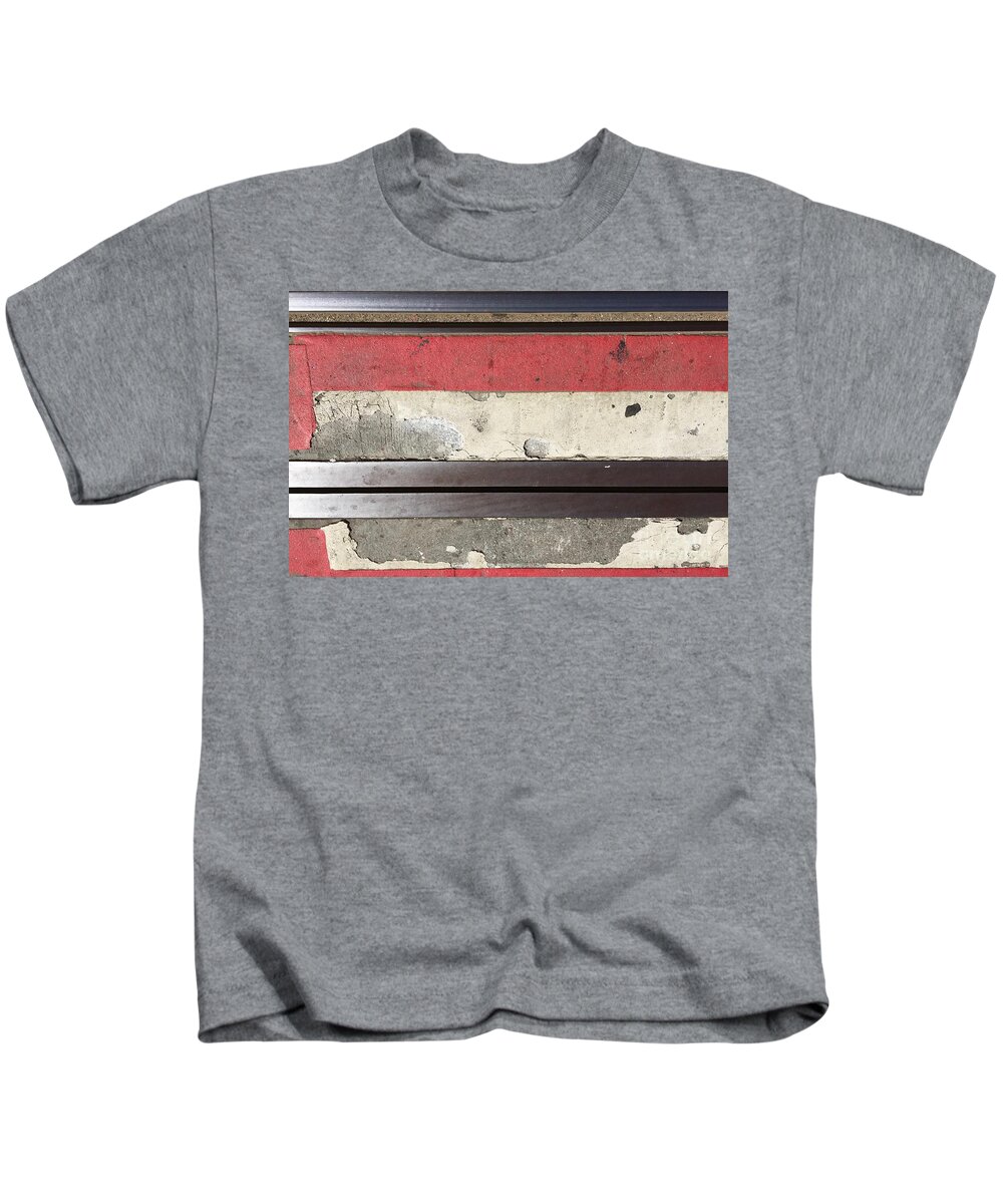 Color Contrast Pattern Cable Car San Francisco Kids T-Shirt featuring the photograph Streets/Sidewalks of SF 2-21 by J Doyne Miller
