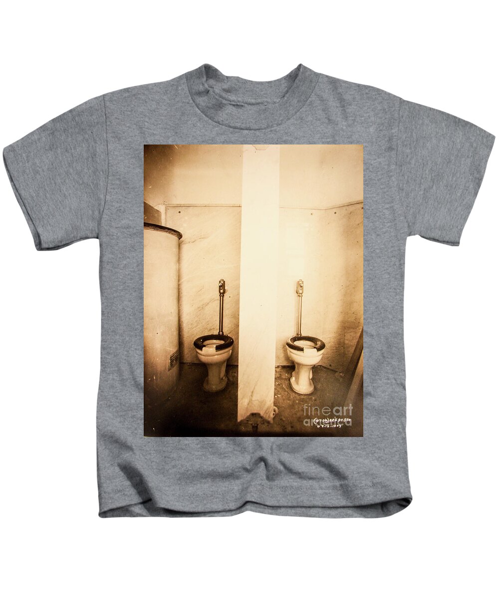 Marble Hill Kids T-Shirt featuring the photograph Subway toilet by Cole Thompson