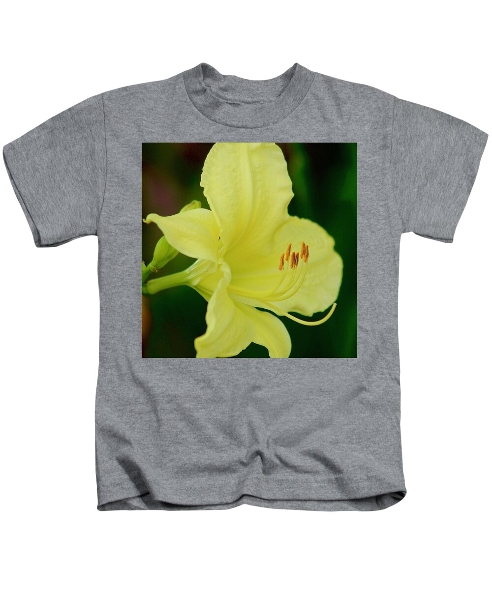 Photograph Kids T-Shirt featuring the photograph Sun Licking Yellow Day Lily by M E