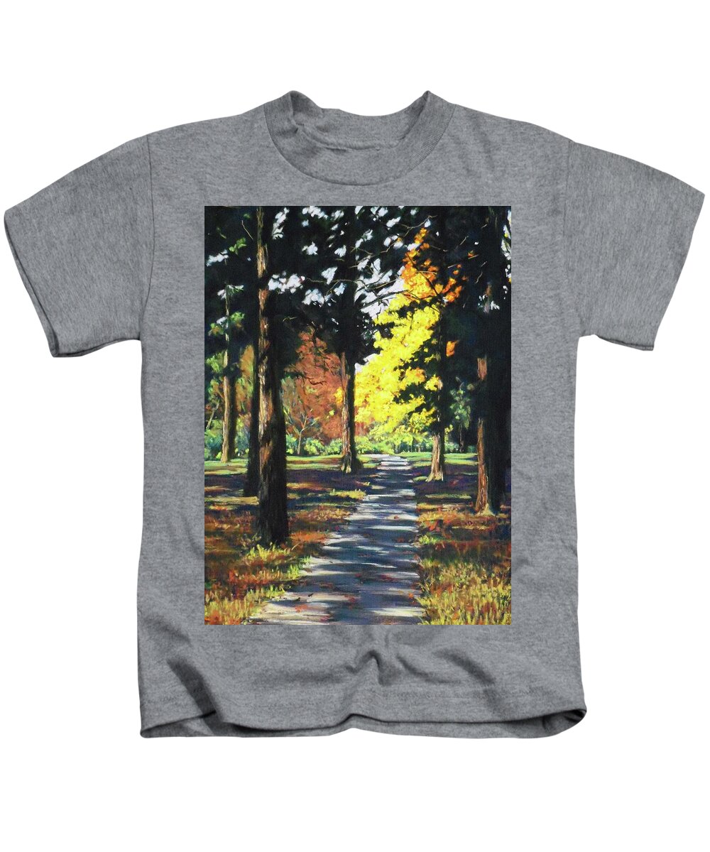 Landscape Kids T-Shirt featuring the pastel Sun-Shade Path by Diana Colgate