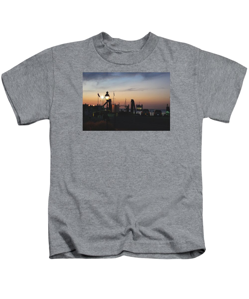 Harbor Kids T-Shirt featuring the photograph Sundown at the Harbor by Margie Avellino