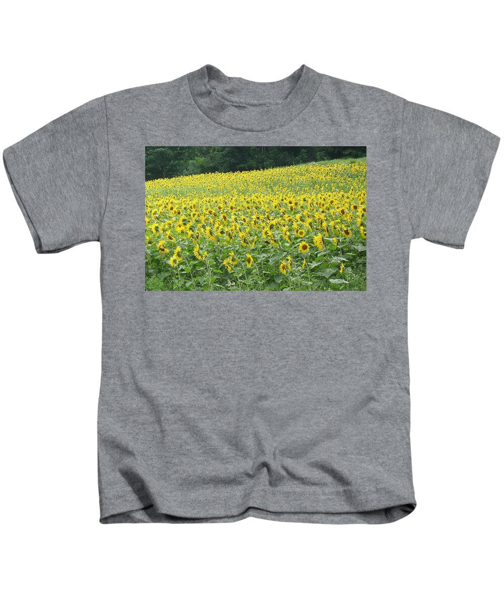Flowers Kids T-Shirt featuring the photograph Sunflower Lawn by Ed Smith
