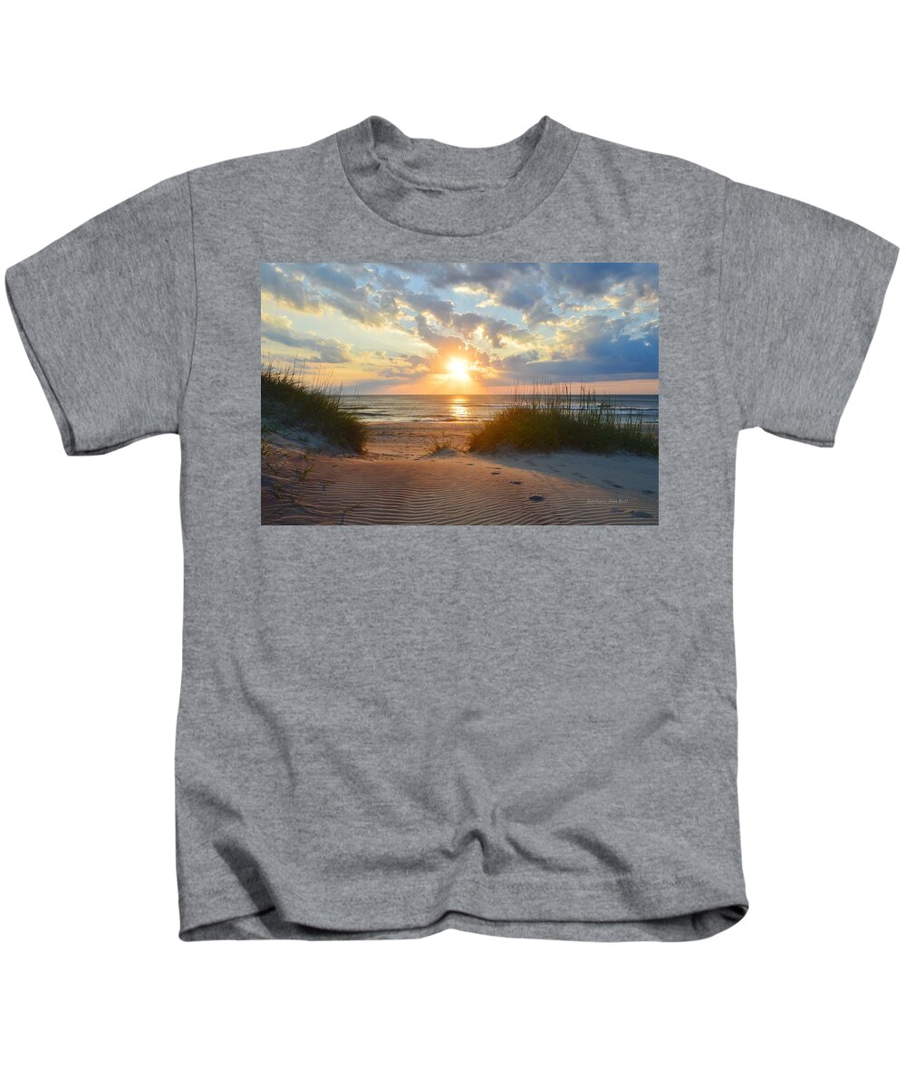 Obx Sunrise Kids T-Shirt featuring the photograph Sunrise in South Nags Head by Barbara Ann Bell