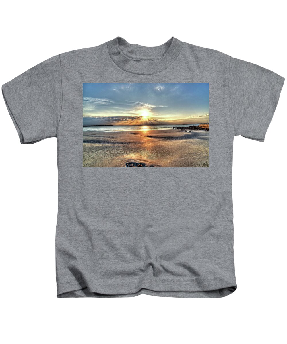 Lynn Kids T-Shirt featuring the photograph Sunrise Over Red Rock Park Lynn MA Kings Beach by Toby McGuire